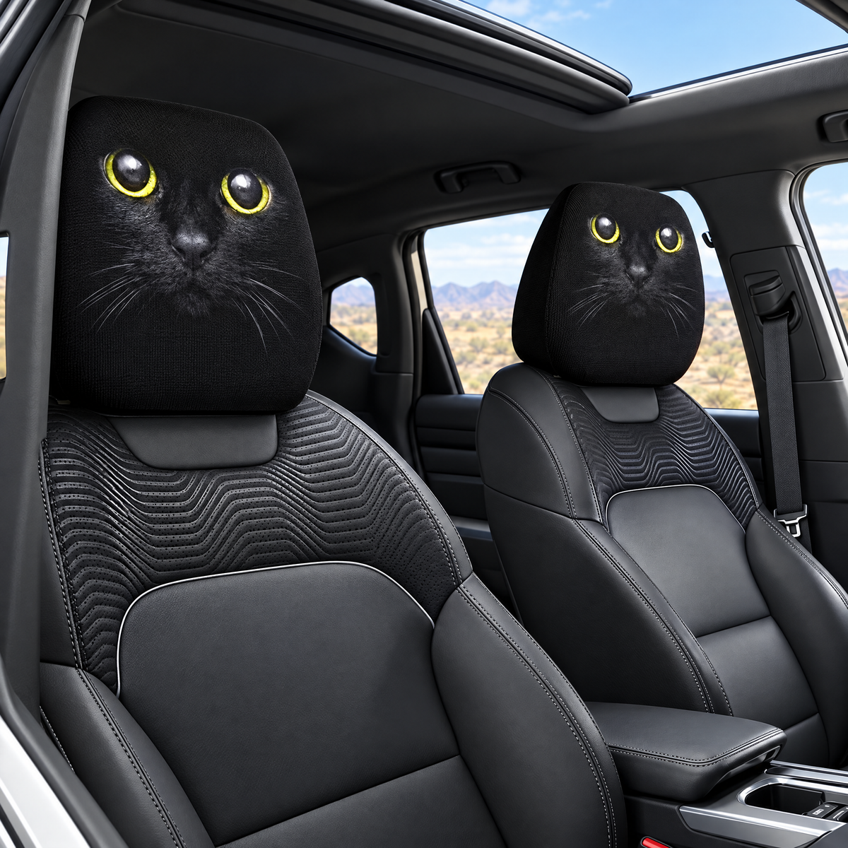 Housses d'appui-tête Chat noir