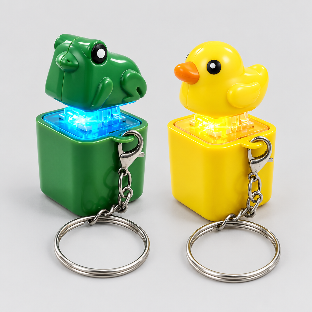 Porte-clés grenouille et canard lumineux