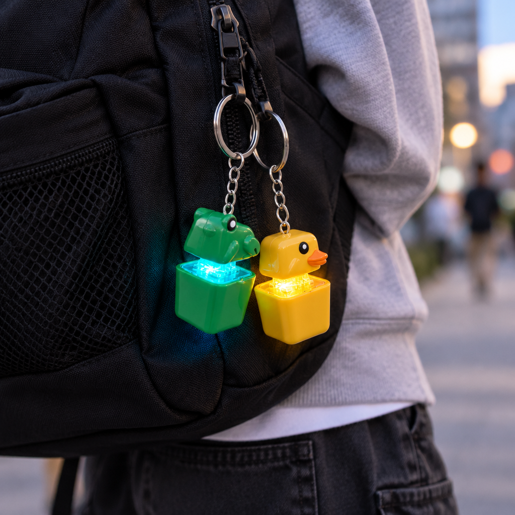 Porte-clés accrochés à un sac à dos